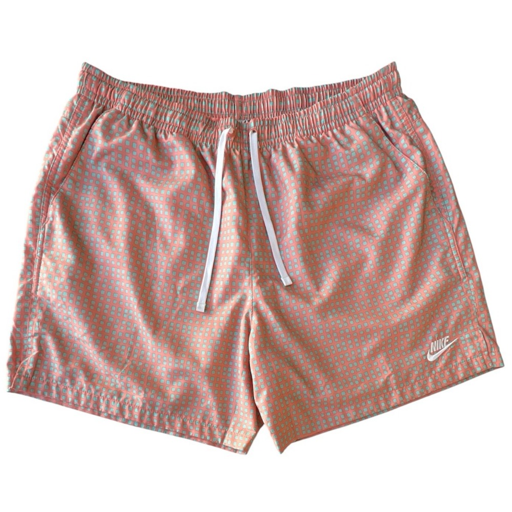 NIKE Sportswear Flow Woven Shorts XL Orange Melon Green DA0051-693 XL Athleisure